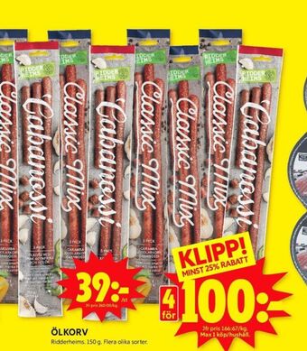 ICA Kvantum Ridderheims ölkorv erbjuda