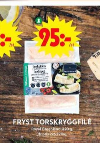ICA Maxi Royal greenland torskfilé erbjuda