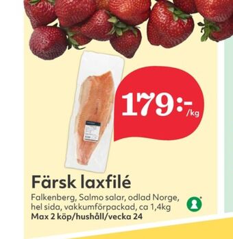 Hemköp Falkenberg seafood laxfilé erbjuda
