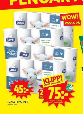 ICA Kvantum Classic toalettpapper erbjuda