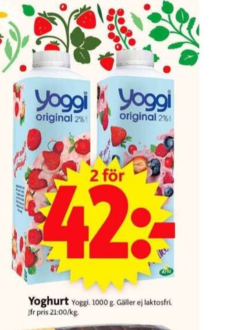 ICA Supermarket Yoggi yoghurt erbjuda