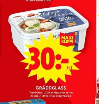 ICA Maxi Triumf gräddglass erbjuda