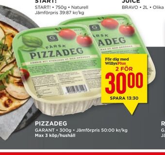 Willys Hemma Garant pizzadeg erbjuda