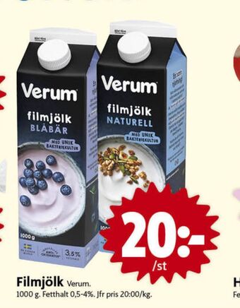 ICA Nära Verum filmjölk erbjuda