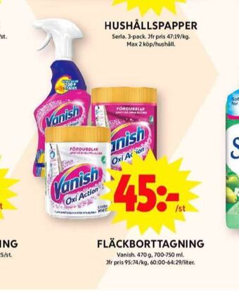 ICA Maxi Vanish oxi action fläckborttagning erbjuda