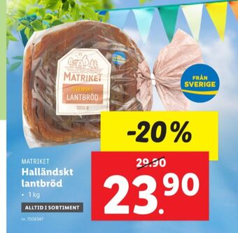 Lidl Svenskt lanrbröd erbjuda