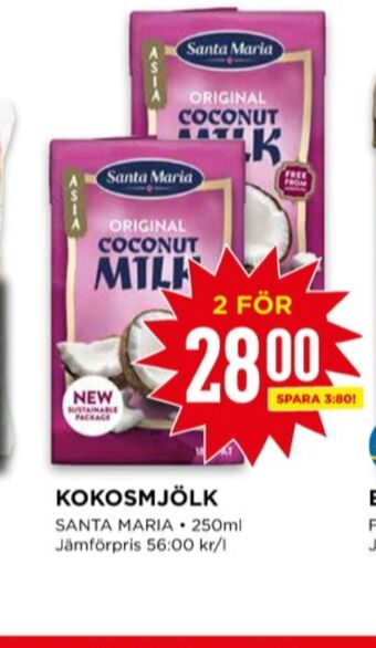 Willys Santa maria kokosmjölk erbjuda
