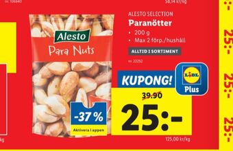 Lidl Alesto paranötter erbjuda