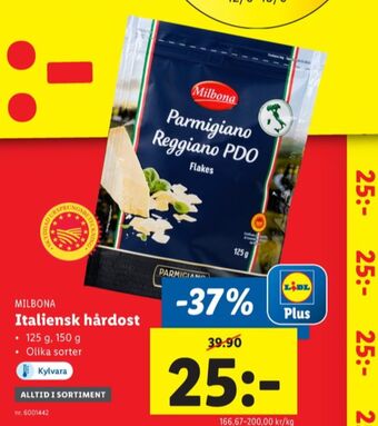 Lidl Milbona parmigiano reggiano erbjuda