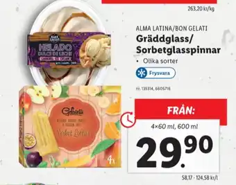 Lidl Alma latina gräddglass erbjuda