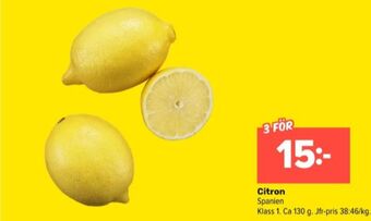Coop Extra Coop citroner erbjuda
