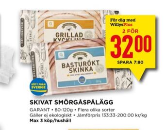 Willys Garant skinka erbjuda
