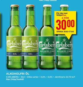 Willys Carlsberg öl erbjuda