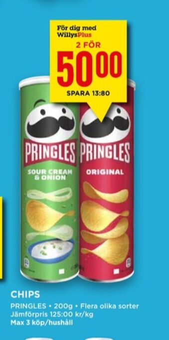 Willys Pringles chips erbjuda