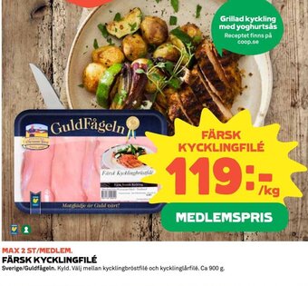 Coop FÄRSK KYCKLINGFILÉ erbjuda