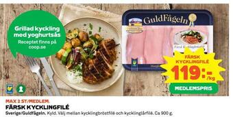 Coop Konsum Färsk kycklingfilé erbjuda