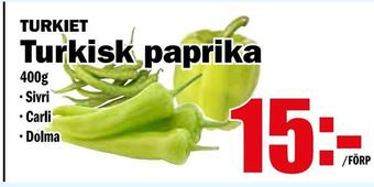Matdax Turkisk paprika erbjuda