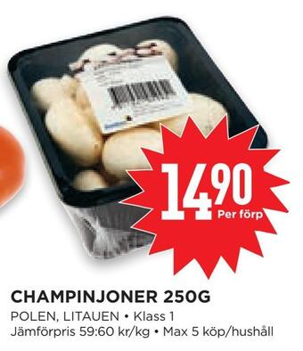 Willys Hemma Champinjoner 250g erbjuda