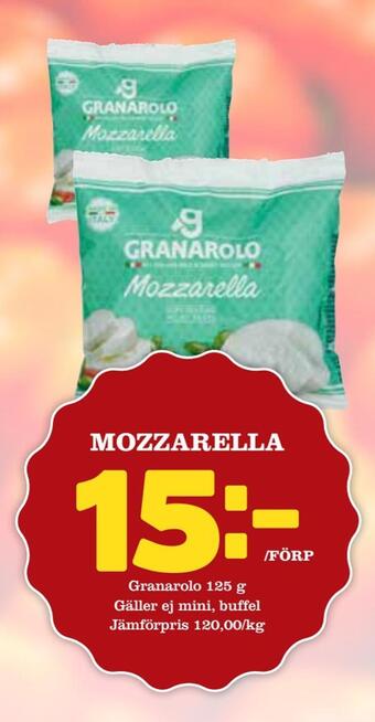 Supergrossen Mozzarella erbjuda