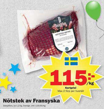 Pekås Nötstek av fransyska erbjuda