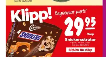 Cornetto snickers glasstrutar