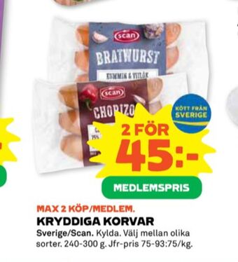 Coop Scan bratwurst erbjuda
