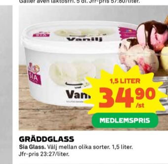 Coop Sia gräddglass erbjuda
