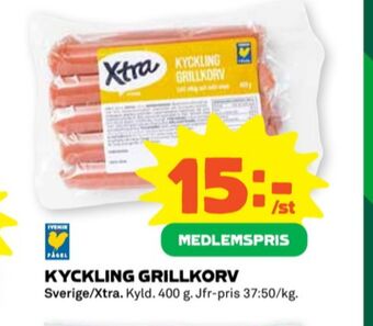 Coop X-tra kycklingkorv erbjuda