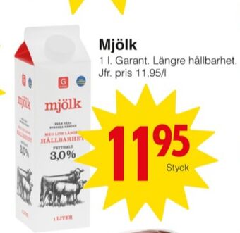Matöppet Garant mjölk erbjuda