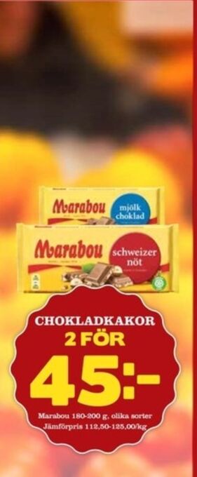 Matdax Marabou chokladkaka mjölkchoklad erbjuda