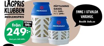 ÖoB Primagaz gas erbjuda