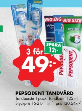 ÖoB Pepsodent tandkräm erbjuda