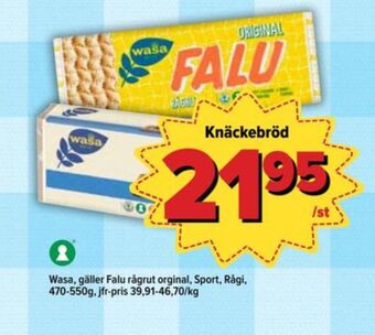 Östenssons Falu råg-rut knäckebröd erbjuda