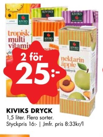 ÖoB Kivik fruktdryck erbjuda