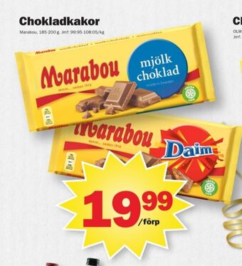Pekås Marabou chokladkaka mjölkchoklad erbjuda