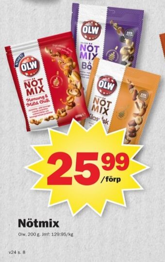 Pekås Olw nötmix erbjuda