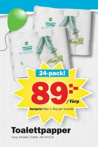Pekås Coop toalettpapper erbjuda