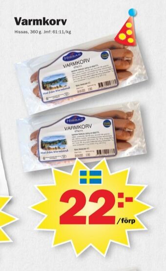 Pekås Hissas varmkorv erbjuda
