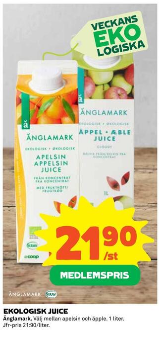 Coop Extra Ekologisk juice erbjuda