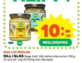 Coop Extra Sill i glas erbjuda