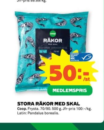 Stora Coop Coop räkor med skal erbjuda