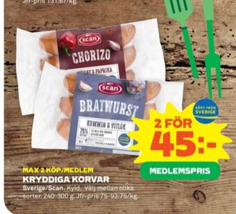 Stora Coop Scan bratwurst erbjuda