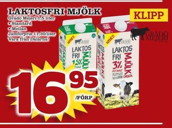 minmatbutik Laktosfri mjölk erbjuda