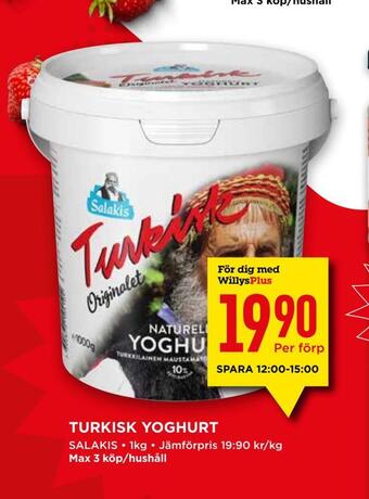 Willys Turkisk yoghurt erbjuda