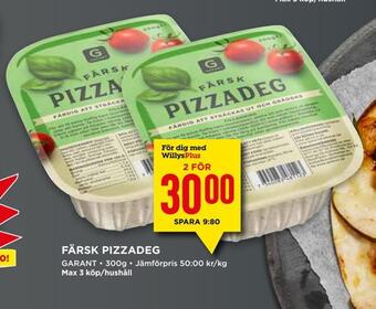 Willys Färsk pizzadeg erbjuda