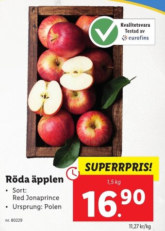 Lidl Röda äpplen erbjuda