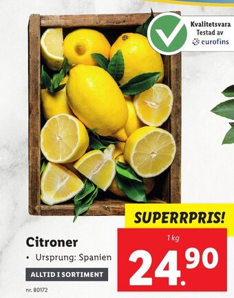 Lidl Citroner erbjuda