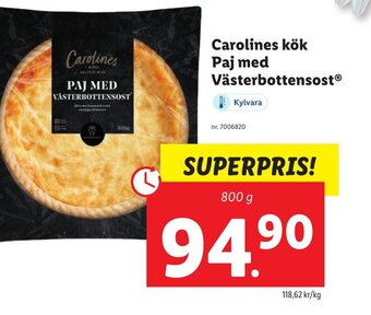 Lidl Carolines kök Paj med Västerbottensost® erbjuda