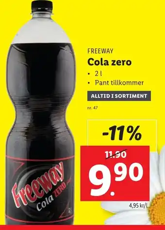 Lidl FREEWAY Cola zero erbjuda