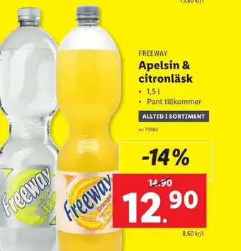 Lidl FREEWAY Apelsin & citronläsk erbjuda
